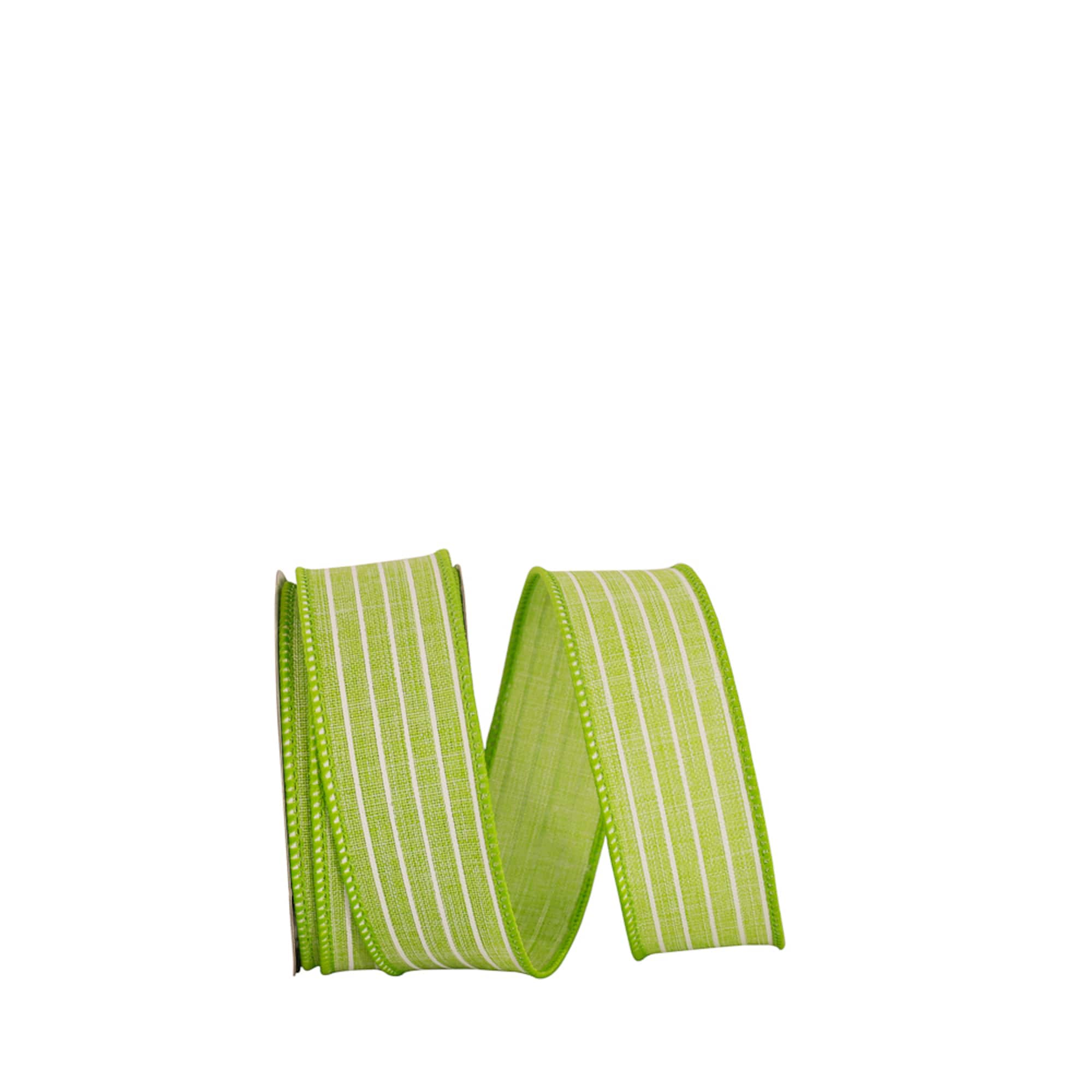 JAM Paper 1.5" x 20yd. Linen Wired Thin Stripe Ribbon